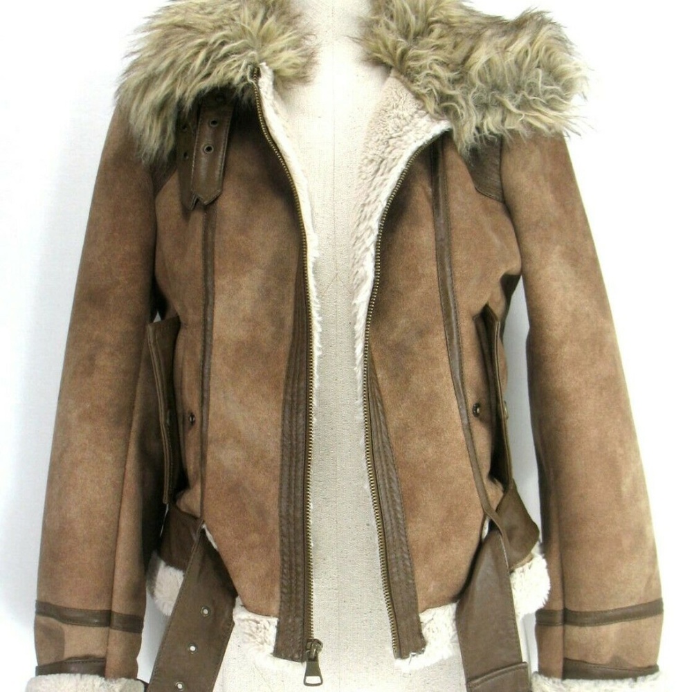 Moda International - Faux Suede Brown Jacket Sz S - Picture 3 of 8